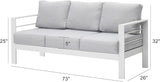 Wisteria Lane Patio Furniture Aluminum Sofa, All-Weather Outdoor 3 Seats Couch - Photo 3