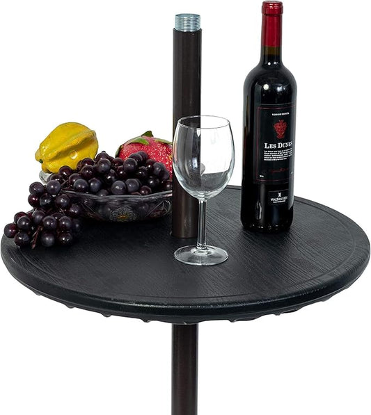 Sundale Outdoor Adjustable Umbrella Table, Portable Round Table Tray with Umbrella Hole, for Beach Patio Garden Poolside 20in Dia