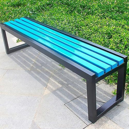 Weather Resistant Outdoor Metal Garden Bench No Backrest 100/120/150 cm - Stylish Durable Patio & Garden Furniture for Outdoor Seating