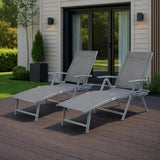 Kozyard Aluminum Outdoor Chaise Lounge Chair, Adjustable Reclining Patio Lounge with Drink Holder - Photo 1