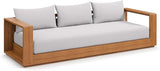 Modway Tahoe Acacia Wood Outdoor Patio Sofa in Natural Light Gray with Weather-Resistant Cushions - Ideal as a Porch - Photo 3