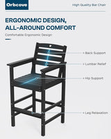 Patio Bar Table, Adirondack Chairs and Table 4 Pieces Set, Bar Height Chairs Set of 4, Outdoor Bar Stools Set - Photo 5