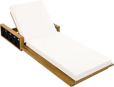 Merax Outdoor Chaise Lounge Set of 4, Acacia Wood Patio Reclining Chairs with 4-Position Adjustable Backrest - Photo 8