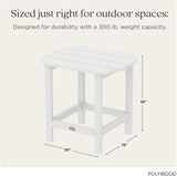 POLYWOOD SBT18WH South Beach 18" Outdoor Side Table, White - Photo 4