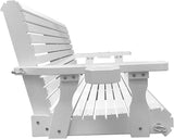 Wooden Porch Swing 2-Seater, Bench Swing with Cupholders, Hanging Chains and 7mm Springs, Heavy Duty 800 LBS - Photo 9