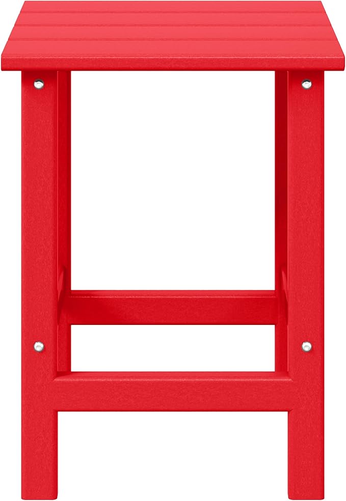 WestinTrends Malibu Square Outdoor Side Table for Adirondack Chair, Red