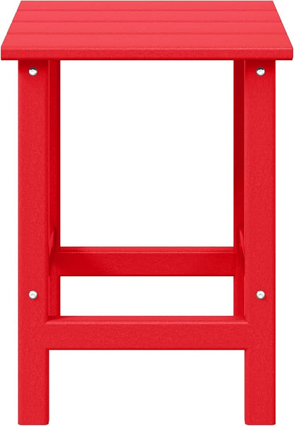 WestinTrends Malibu Square Outdoor Side Table for Adirondack Chair, Red