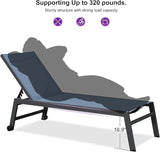 PURPLE LEAF 6-Piece Outdoor Chaise Lounge Oversized Pool Lounge Chairs with Easy-to-Move Wheels and Adjustable Backrest - Photo 8