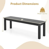 Giantex 55" HDPE Outdoor Bench, 2-3 People Weatherproof Backless Patio Garden Bench with 750 Lbs Capacity - Photo 3