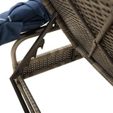 Modern Patio Sun Lounger with Canopy in Gray and Navy Blue - Photo 9