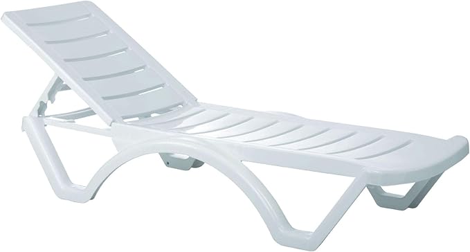 Compamia Aqua Pool Chaise Lounge Chair Stackable Marine Grade Plastic resin outdoor chaise lounge in White - Set of 4