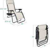 Best Choice Products Set of 2 Adjustable Steel Mesh Zero Gravity Lounge Chair Recliners w/Pillows and Cup Holder Trays - Photo 2