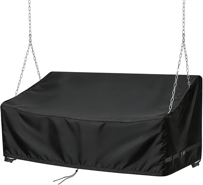 Porch Swing Cover, Waterproof Outdoor Hanging Swing Chair Cover for 2-Person Seating Bench, Patio Furniture Covers (63" L x 28" W x 18/25" H)
