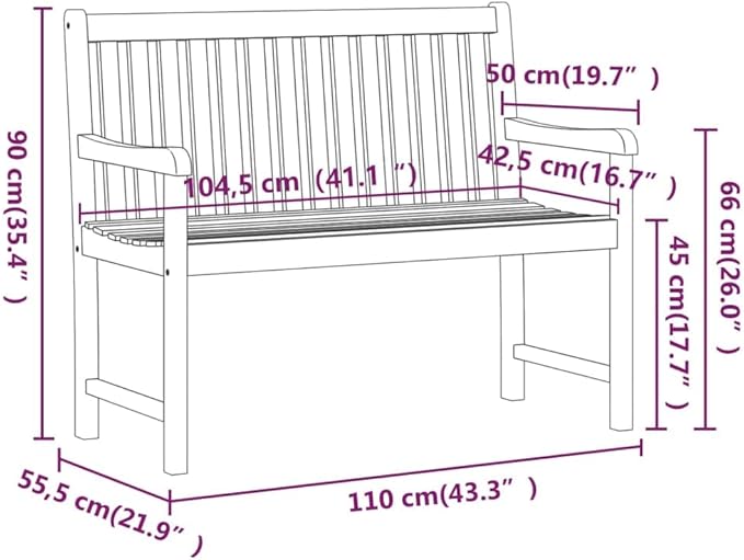 4-Piece Acacia Wood Garden Bench Set with Bench Seating for Outdoor Spaces and Patio Decor