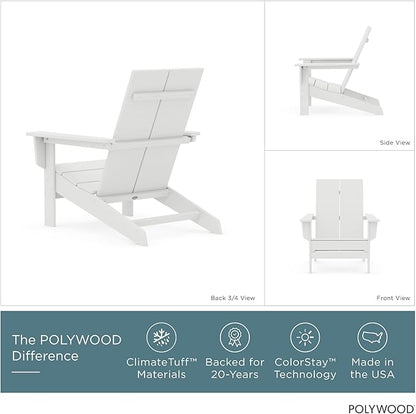 POLYWOOD Contemporary Modern Oversized Adirondack Chair in White