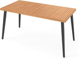 Tangkula 63" Acacia Wood Patio Dining Table for 6 - Photo 9