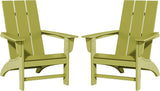 Poly Lumber Adirondack Chairs Set of 2, All-Weather Resistant Outdoor Patio Chairs, Look Like Wood