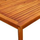 33.5in Solid Acacia Wood Square Coffee Table Oiled Brown Outdoor Patio Dining for Garden Balcony Small Deck Backyard Use - Photo 7
