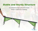 Giantex 6 FT Plastic Folding Bench, HDPE Portable Seat w/Metal Legs, Fold-in-Half Outdoor Bench for Picnic, Garden - Photo 9