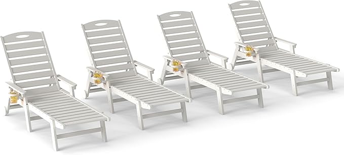 Domi Outdoor Chaise Lounge Chairs Set of 4 - Photo 7