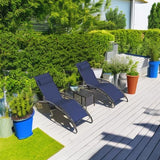 PURPLE LEAF Patio Chaise Lounge Set Outdoor Beach Pool Sunbathing Lawn Lounger Recliner Outside Tanning Chairs with Arm - Photo 6