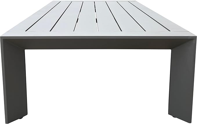 SAFAVIEH Couture Outdoor Patio Furniture Collection - Donaldo Rectangular Coffee Table, Dark Grey Aluminum Frame with Slatted Top (CPT4012A)