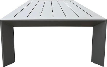 SAFAVIEH Couture Outdoor Patio Furniture Collection - Donaldo Rectangular Coffee Table, Dark Grey Aluminum Frame with Slatted Top (CPT4012A)