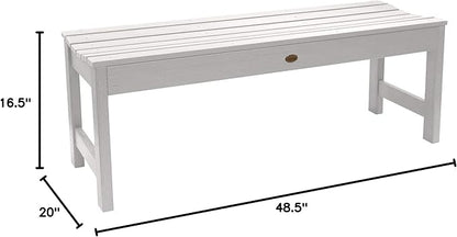 Highwood Lehigh Backless Bench, 4 Feet, White