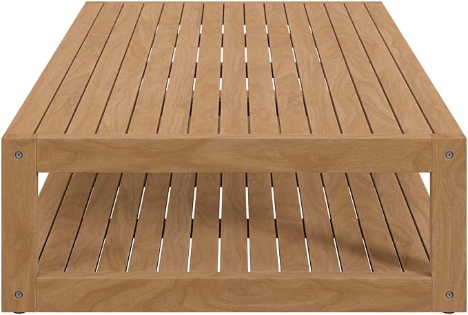 Modway Carlsbad Teak Wood Coffee Table, Natural