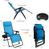 Goplus Oversized Zero Gravity Chair, XL-Extended Version, Outdoor Recliner w/Cup Holder & Detachable Headrest - Photo 3