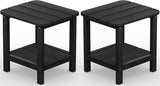 SERWALL Double Adirondack Side Set of 2, Table Rectangular End Table, Black - Photo 1