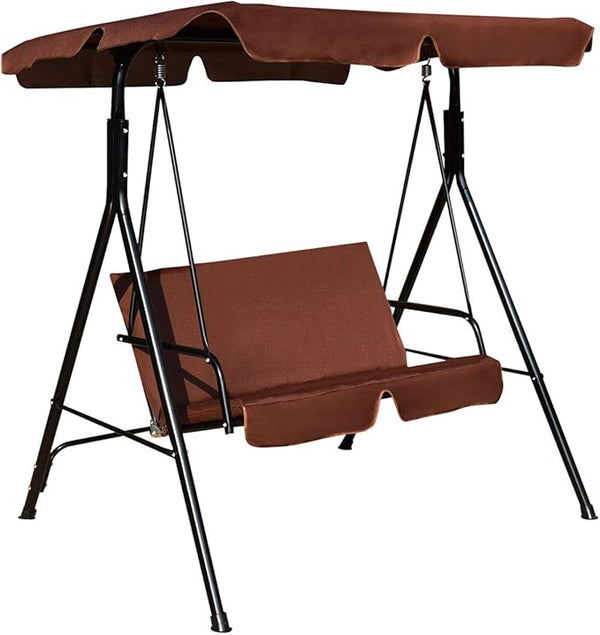Tangkula 2 Person Porch Swing, Outdoor Swing with Removable Cushions, Solid Steel Structure - Photo 1