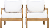 Acacia Wood Patio Chairs Set of 2, Outdoor Accent Chairs with Armrest - Photo 5