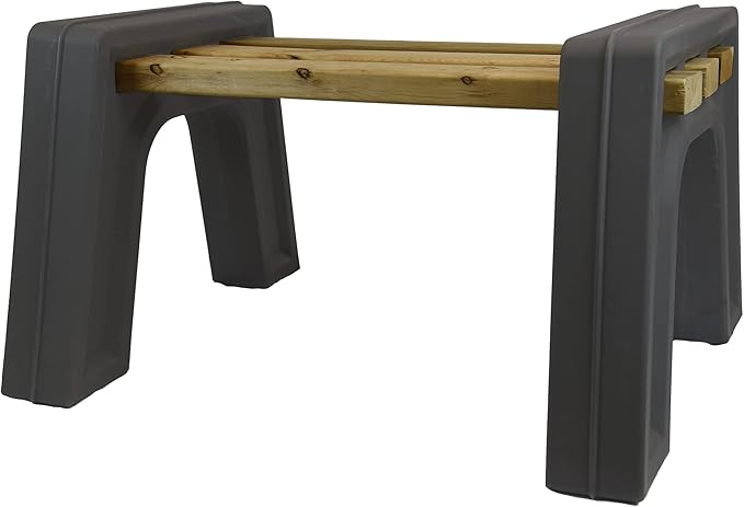 RTS Home Accents Custom Length Lightweight Indoor or Outdoor Backless Bench Ends, (Wood & Screws Sold Separately), Graphite