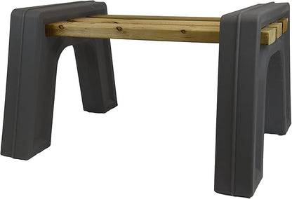 RTS Home Accents Custom Length Lightweight Indoor or Outdoor Backless Bench Ends, (Wood & Screws Sold Separately), Graphite