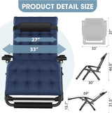 Oversized Zero Gravity Chair, XXL Lounge Chair 33” Width, Padded Recliner Chair W/Removable Cushion & Adj Headrest - Photo 3