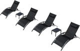 PURPLE LEAF Patio Oversized Chaise Lounge Chair Set with 2 Side Table Pool Adjustable Recliner Chairs for Outside Beach - Photo 1