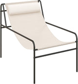 Giantex Patio Sling Lounge Chair, Modern Sling Accent Chair with Removable Headrest Pillow, Heavy-Duty Metal Frame - Photo 1