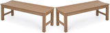 Stoog Outdoor Bench Set of 2, All-Weather HIPS Garden Bench with 800 lbs Weight Capacity, Never Rot or Fade, Teak - Photo 1
