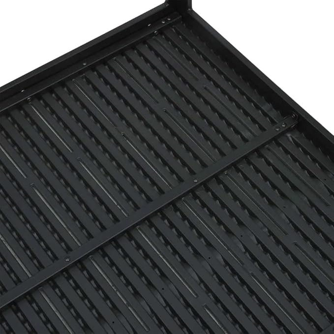Black HDPE Steel Square Coffee Table, 30.7x30.7x29.1 in, Durable Outdoor Patio Side Table for Garden, Balcony, Living Room Furniture