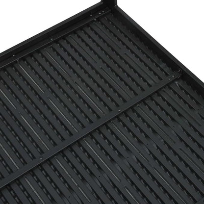 Black HDPE Steel Square Coffee Table, 30.7x30.7x29.1 in, Durable Outdoor Patio Side Table for Garden, Balcony, Living Room Furniture
