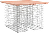 Garden Bench Natural Wood Solid Douglas Fir Compact Durable Gabion Design Galvanized Steel Frame Rustic Outdoor Seating - Photo 3