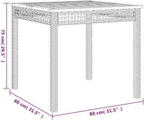 Contemporary Square Garden Table in Beige and Brown - Photo 2
