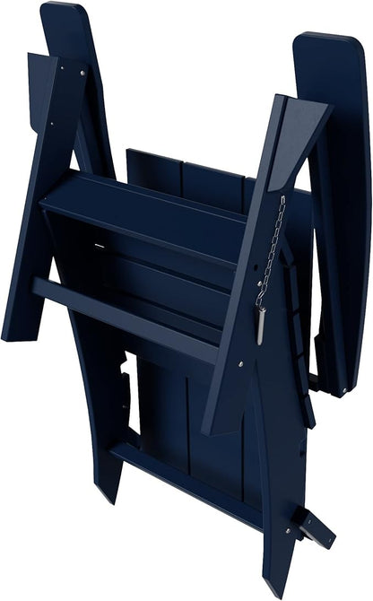 WestinTrends Ashore Modern Outdoor Folding Adirondack Chair, Navy Blue