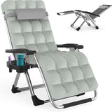 ZENPETIO Zero Gravity Chair with Removable Cushion, Reclining Camping Chair with Cup Holder - Photo 1