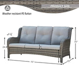 HUMMUH Outdoor Furniture 5 Pieces Patio Furniture Set Wicker Outdoor Sectional Sofa with 2 Patio Chairs,Ottomans - Photo 2