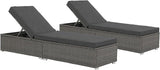 JOIVI Outdoor Patio Chaise Lounge Chairs Set of 2, PE Wicker Patio Pool Lounge Chairs Furniture Set of 2 - Photo 7