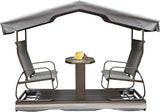 Domi 4-Seat Outdoor Glider Bench with Canopy - Photo 9