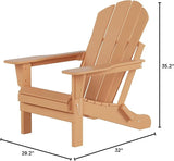 WO Home Furniture Adirondack Chairs Table Set of 3 PCS Outdoor Folding Chairs Coffee Table Weather/UV Resistant for Lawn - Photo 9