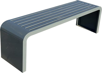 Modern Outdoor Benches Weatherproof Backless Front Porch Bench Metal Garden Benches for Outdoors Sturdy Steel Frame Patio Benches for Outdoors, Backyard, Lawn(Gray,120cm(47.24in))